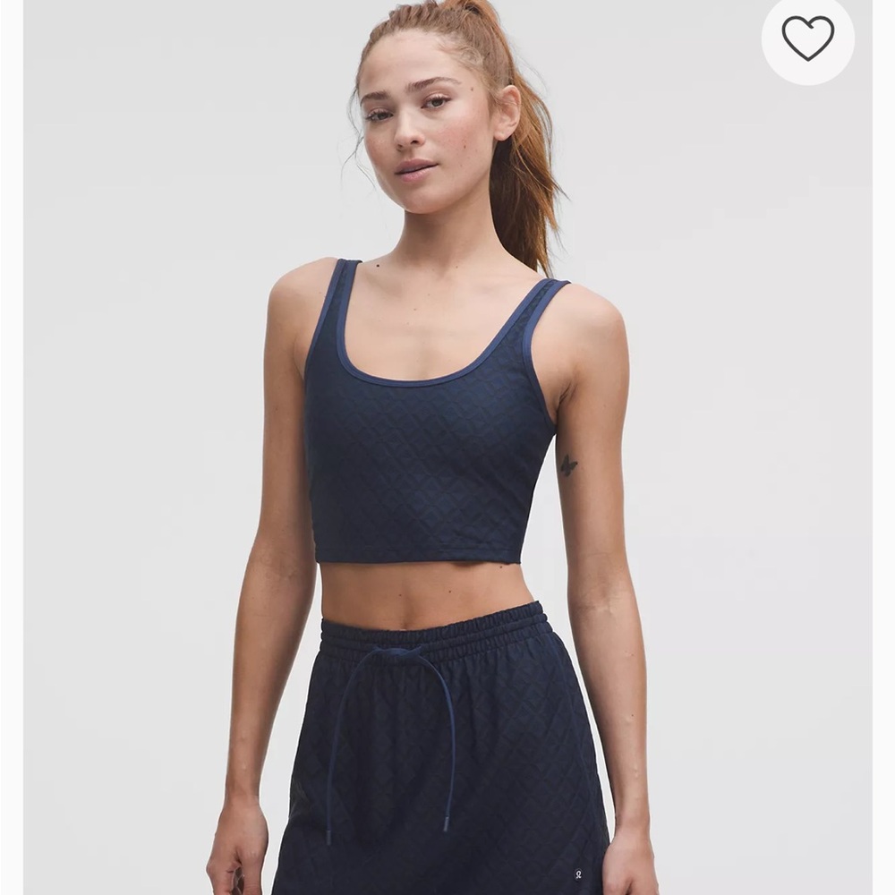 Lululemon Athletica Textured Mesh Tennis Tank Top Blue Women Size XL New